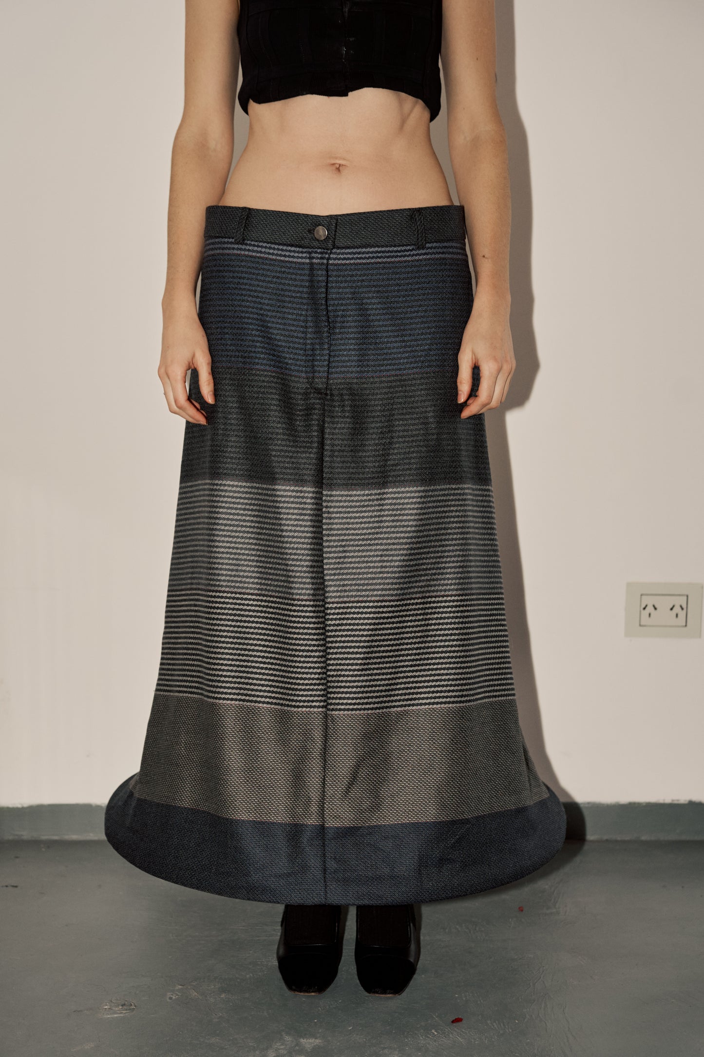 La Ballena - Upcycled Striped Wool Skirt