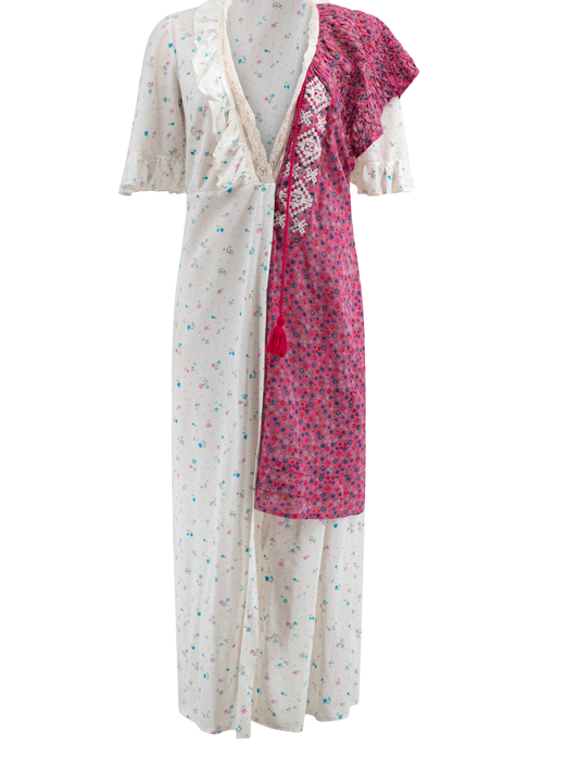MN White Dress With Floral Prints EXP2
