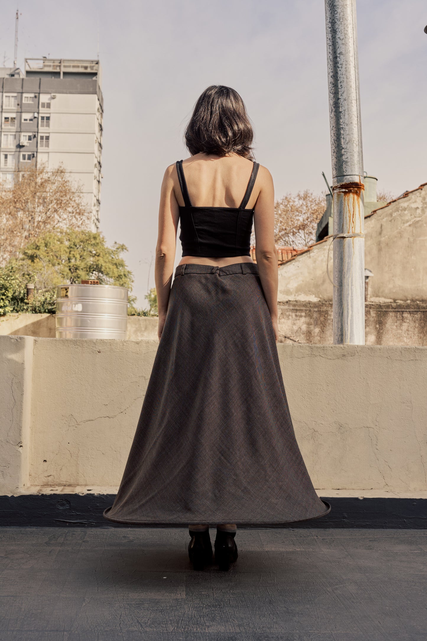 La Ballena - Upcycled Charcoal Wool Skirt