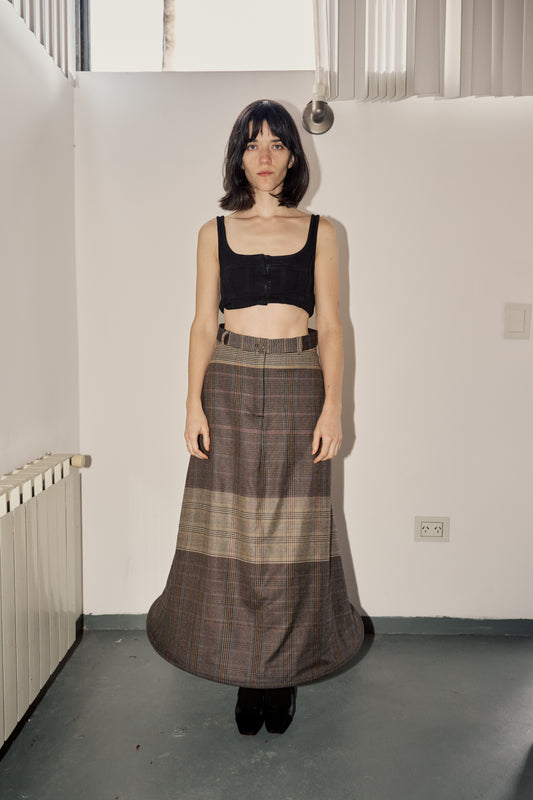 La Ballena -Brown Upcycled Wool Skirt