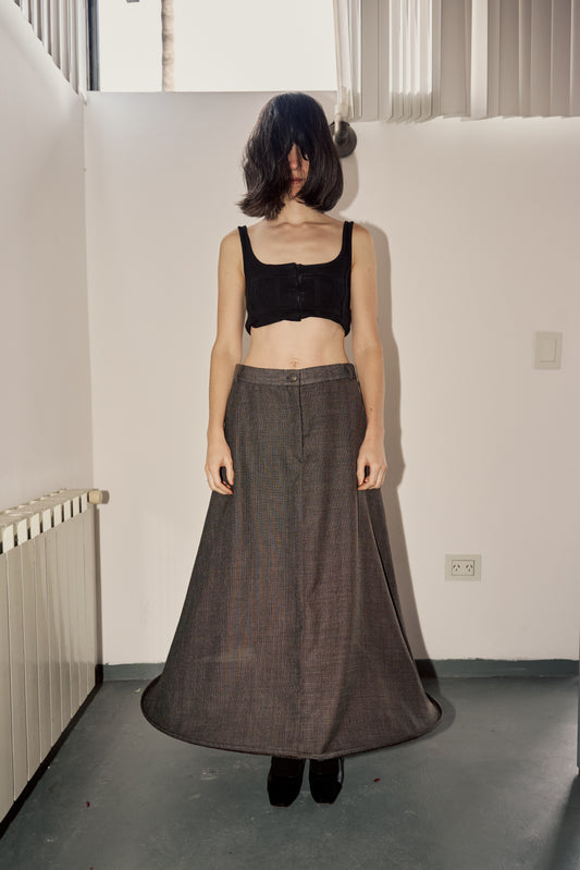 La Ballena - Upcycled Charcoal Wool Skirt
