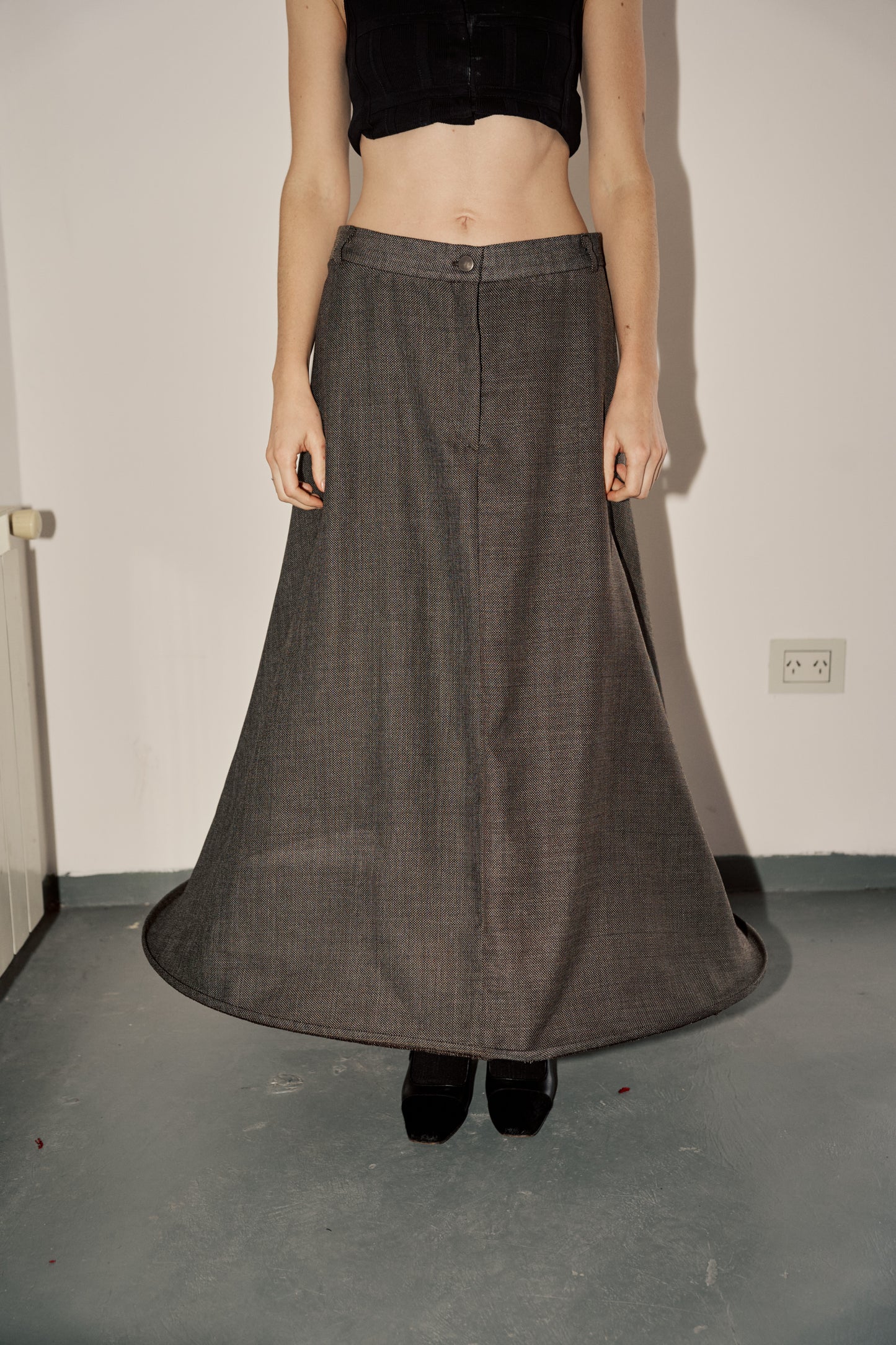 La Ballena - Upcycled Charcoal Wool Skirt