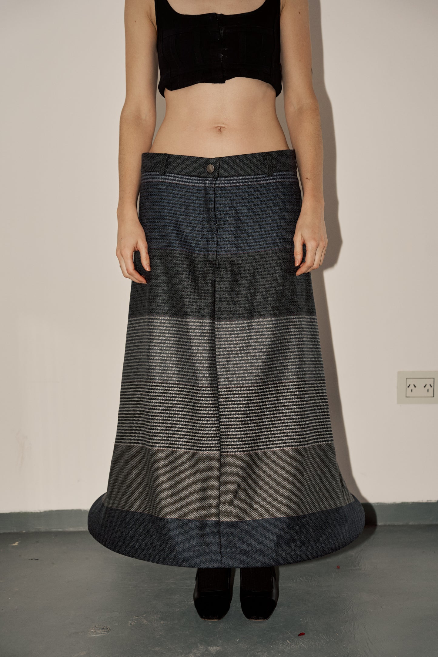 La Ballena - Upcycled Striped Wool Skirt