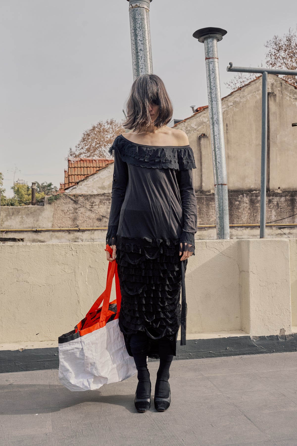 Upcycled Ruffle Dress