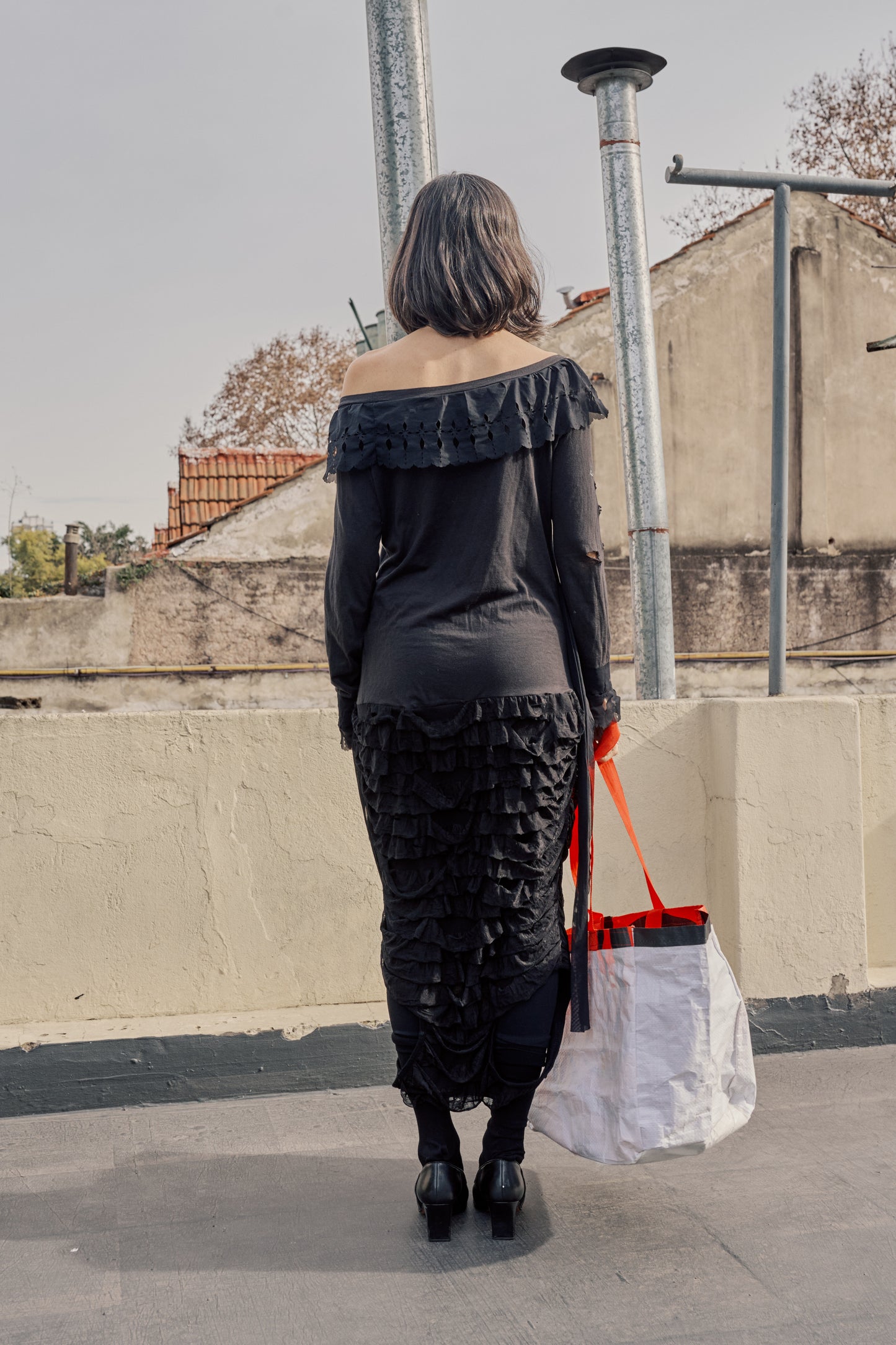 Upcycled Ruffle Dress