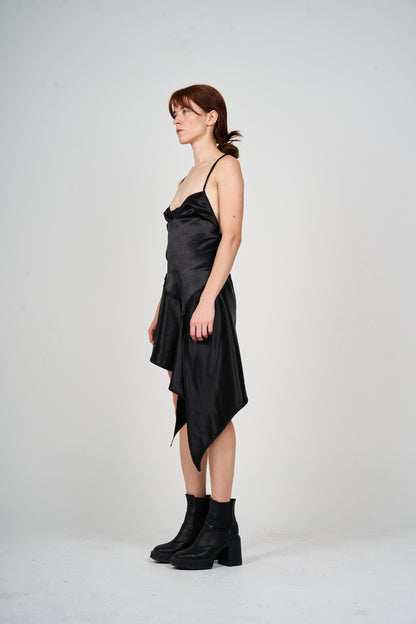 Reimagined Black Silk Dress