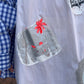 Upcycled Shirt-Dress With Alexander Mcqueen Prints in White/Cream