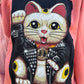 4-In-1 Maneki-Neko Punched-Holes Sweatshirt In Orange
